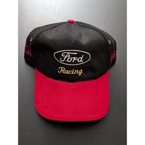 Vintage Ford Racing Hat Strapback #56 RGR Black Red Headshotz‎
